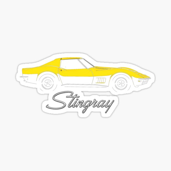 Item preview, 1969 Corvette Stingray C3 Yellow and Black Muscle Car Art designed and sold by TheArtOfCar.