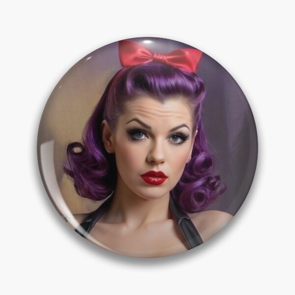 Item preview, Pin-up de roller derby de los años 40 en morado designed and sold by MissSaylor.