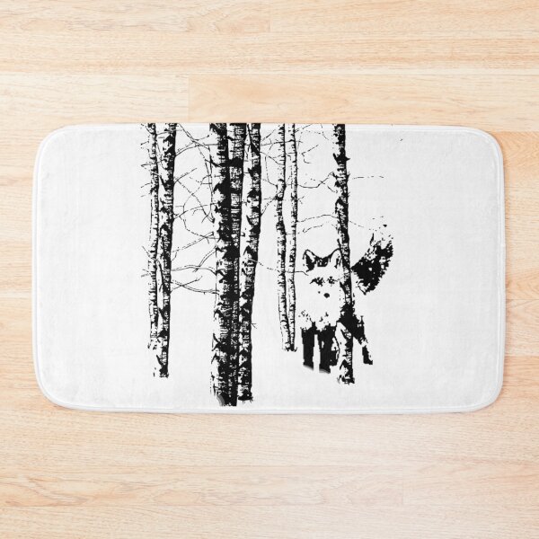 Item preview, Fox in Birch Tree Forest Black Silhouette designed and sold by countrymouse.