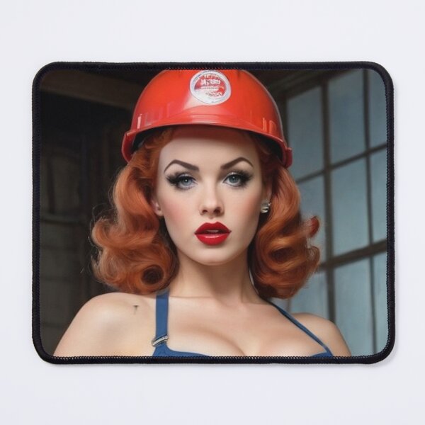 Item preview, Construction Worker Red Head Pin Up designed and sold by MissSaylor.