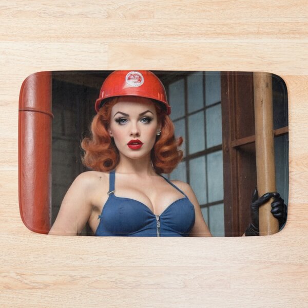 Item preview, Construction Worker Red Head Pin Up designed and sold by MissSaylor.