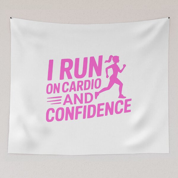 Item preview, I Run On Cardio And Confidence! Pink Runner designed and sold by PMCreative.
