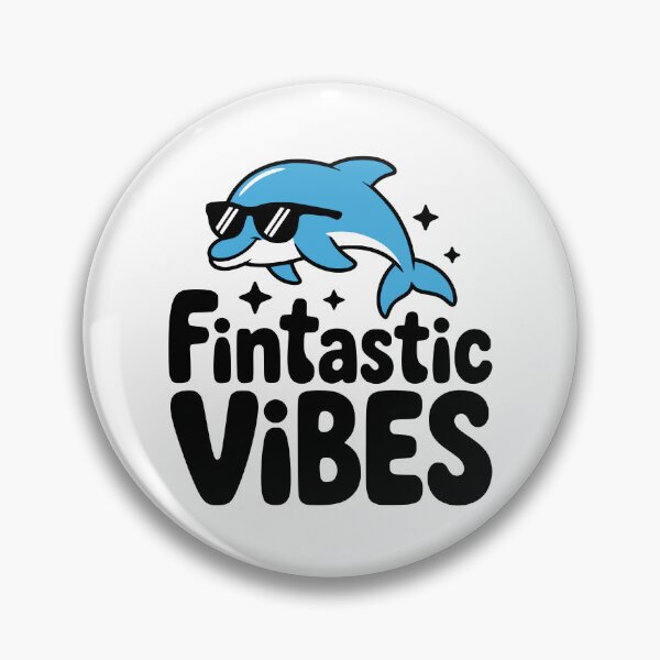 Item preview, Fintastic Vibes! Cute Dolphin Pun designed and sold by PMCreative.