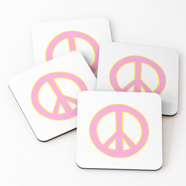 Item preview, Peace Symbol Disarmament Peace Sign Pink and Yellow  designed and sold by covetedcove.
