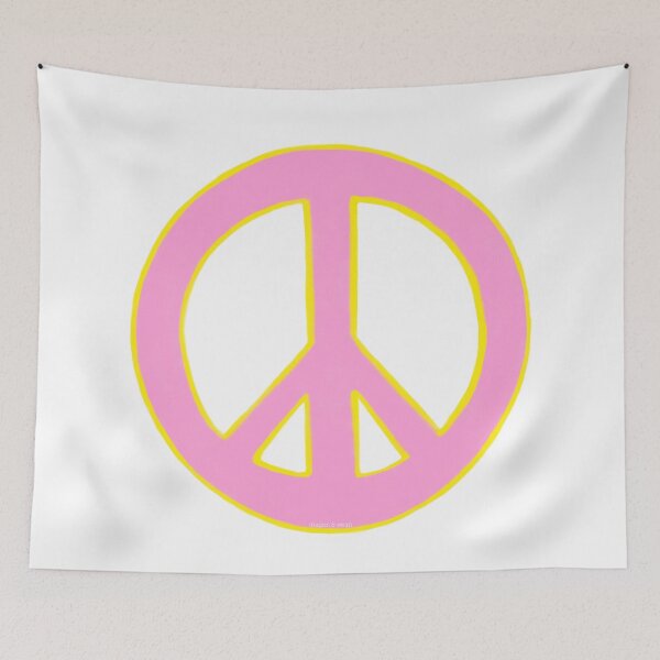 Item preview, Peace Symbol Disarmament Peace Sign Pink and Yellow  designed and sold by covetedcove.