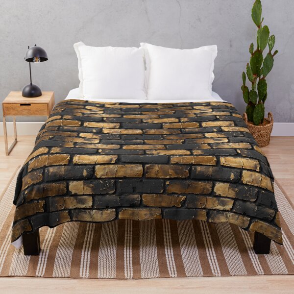 Item preview, Distressed Gold and Black Painted Brick Wall designed and sold by NTGUILTY.