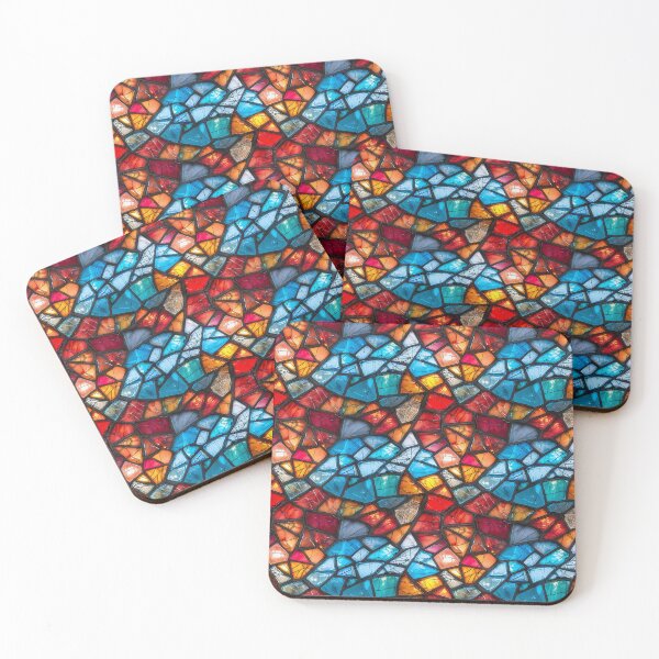 Item preview, Vibrant Stained Glass Mosaic with Red, Orange, and Blue designed and sold by NTGUILTY.