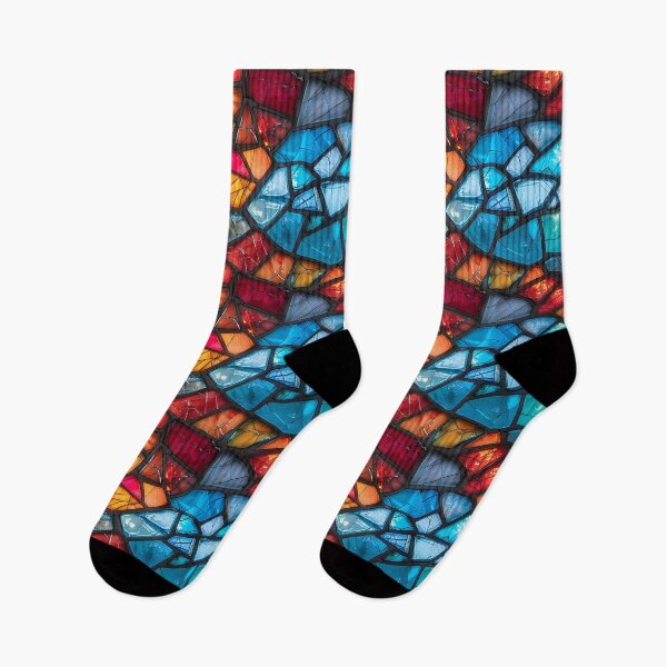 Item preview, Vibrant Stained Glass Mosaic with Red, Orange, and Blue designed and sold by NTGUILTY.