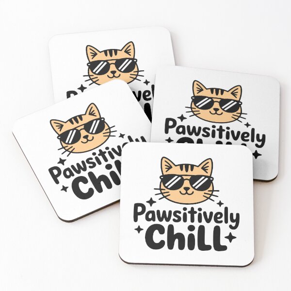 Item preview, Pawsitively Chill! Cute Cat Pun designed and sold by PMCreative.