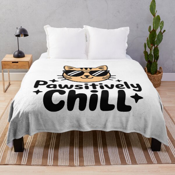 Item preview, Pawsitively Chill! Cute Cat Pun designed and sold by PMCreative.
