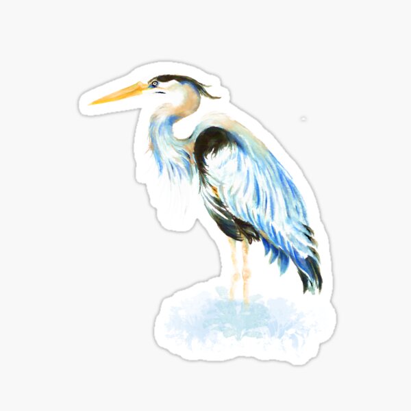 Item preview, Great Blue Heron Watercolor Bird Art designed and sold by countrymouse.