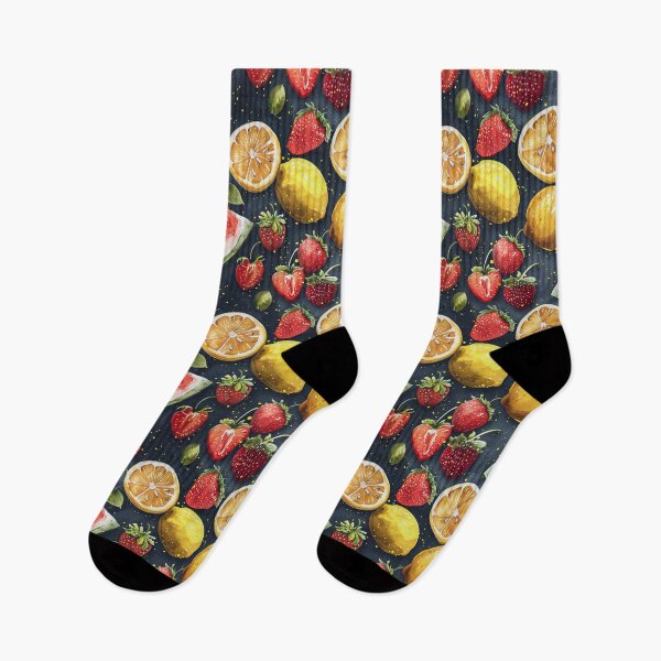 Item preview, Watercolor Citrus and Berry Medley on Dark Background designed and sold by NTGUILTY.