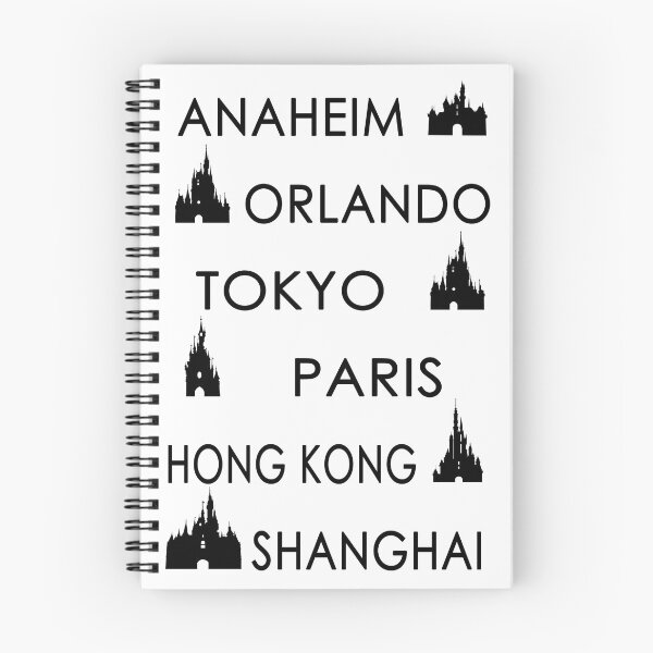 Item preview, Disney Cities Around the World | Anaheim · Orlando · Tokyo · Paris · Hong Kong · Shanghai Minimalist Tee Black designed and sold by DevonDisneyland.