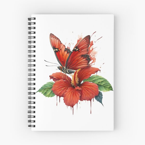 Item preview, Leafwing Butterfly sitting on a red hibiscus flower designed and sold by Ann Miu Deluxe.