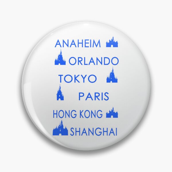 Item preview, Disney Around the World | Anaheim · Orlando · Tokyo · Paris · Hong Kong · Shanghai Minimalist Tee Blue designed and sold by DevonDisneyland.