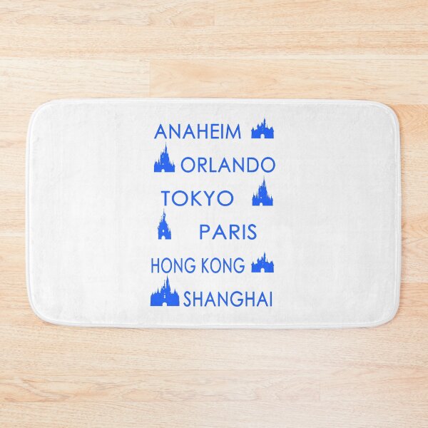 Item preview, Disney Around the World | Anaheim · Orlando · Tokyo · Paris · Hong Kong · Shanghai Minimalist Tee Blue designed and sold by DevonDisneyland.