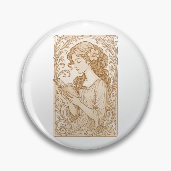Item preview, Book Books Reading Woman Art Nouveau Gift designed and sold by Pineapple-Tree.