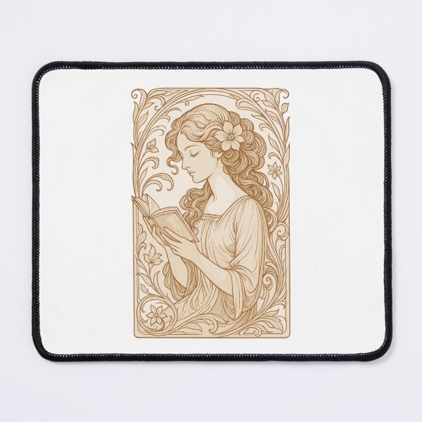 Item preview, Book Books Reading Woman Art Nouveau Gift designed and sold by Pineapple-Tree.