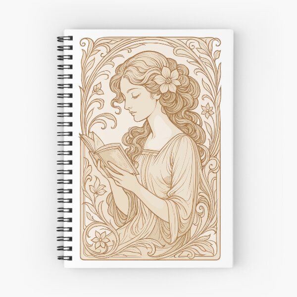 Item preview, Book Books Reading Woman Art Nouveau Gift designed and sold by Pineapple-Tree.
