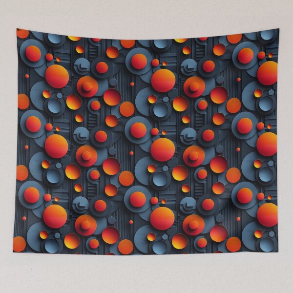 Item preview, Dynamic Abstract Circular Forms in Orange and Blue designed and sold by NTGUILTY.