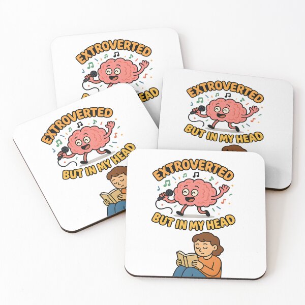 Item preview, Extroverted in My Head – Funny Karaoke Brain Cartoon Design designed and sold by Ashidre.