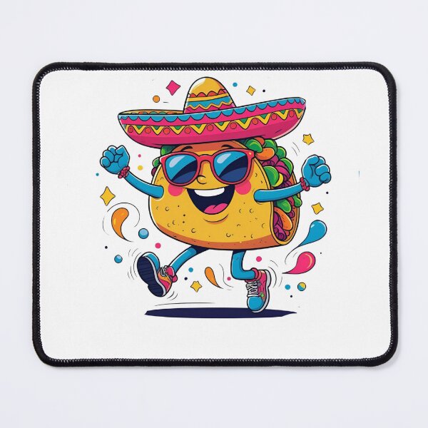 Item preview, "Funny Dancing Taco with Sombrero – Cute Mexican Food Cartoon designed and sold by Cgriffin18.