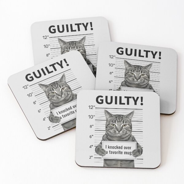 Item preview, Guilty Cat Mugshot - I Knocked Over a Favorite Mug Funny Cat Crime Scene designed and sold by Darkifun.