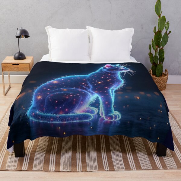 Item preview, Cosmic Glow Cat: Guardian of the Stardust Trails designed and sold by VA Design.