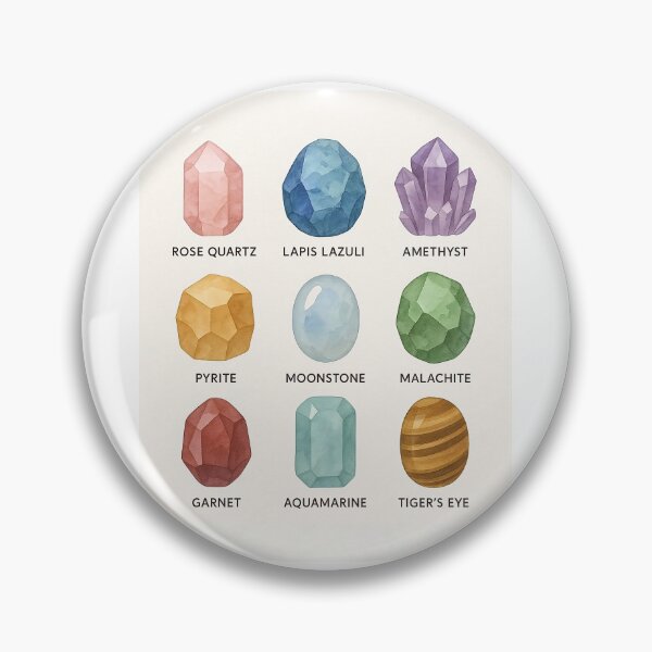 Item preview, Pastel Crystal Collection – Watercolor Gemstone Grid  designed and sold by JuliJoy.