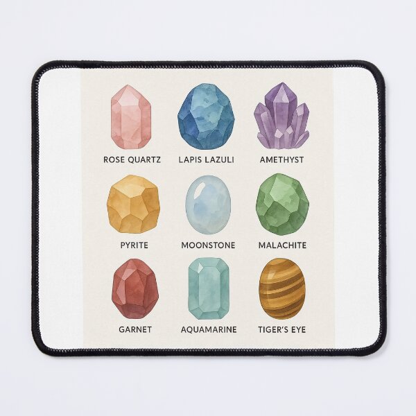 Item preview, Pastel Crystal Collection – Watercolor Gemstone Grid designed and sold by JuliJoy.