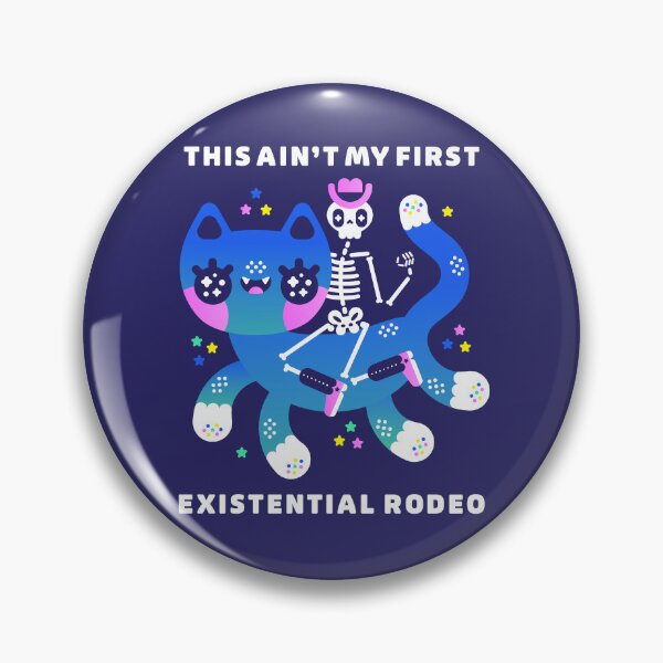 Item preview, This Aint My First Existential Rodeo - Funny Skeleton Cowboy on Cat designed and sold by musingtreeart.
