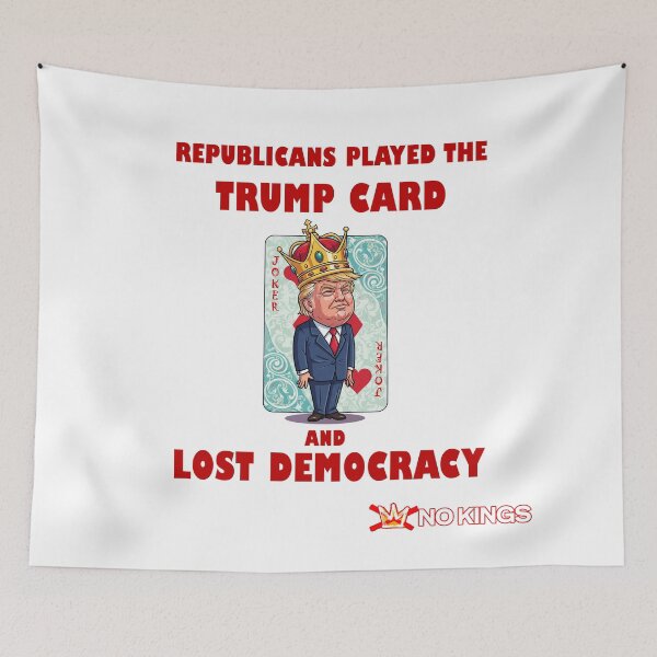 Item preview, Trump Card Lost Democracy No Kings Trump Protest Flair designed and sold by ProtestThreads.