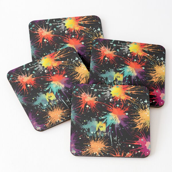 Item preview, Explosive Grunge Splatter Pattern on Black designed and sold by bubblegoth.