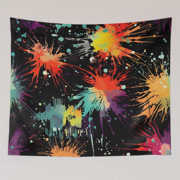 Item preview, Explosive Grunge Splatter Pattern on Black designed and sold by bubblegoth.