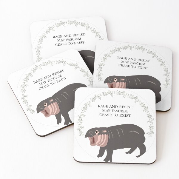 Item preview, Anti-Fascist Pygmy Hippo designed and sold by notgingermae.
