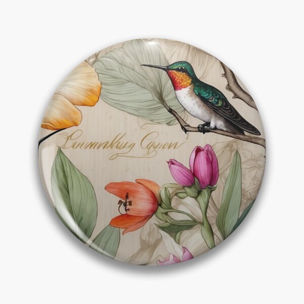 Item preview, Hummingbird Garden – Vintage Botanical Art designed and sold by ArtLab-store.