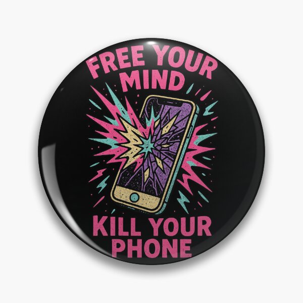 Item preview, Free Your Mind, Kill Your Phone – Retro Anti-Tech Rebellion Design	 designed and sold by Victor Shadehorn.