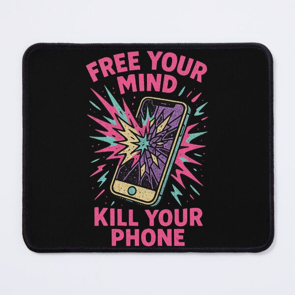 Item preview, Free Your Mind, Kill Your Phone – Retro Anti-Tech Rebellion Design designed and sold by Victor Shadehorn.