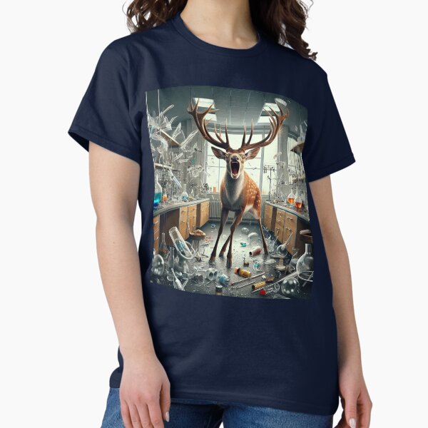 Item preview, Crazy Wild Deer in a Chemistry Lab designed and sold by nikkolaus.
