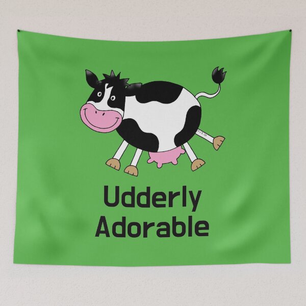 Item preview, Udderly Adorable Funny Cow Cartoon – Cute Farm Animal Pun designed and sold by CuteCartoon.
