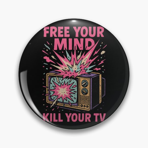 Item preview, Free Your Mind, Kill Your TV – Explosive Retro Anti-Media Design	 designed and sold by Victor Shadehorn.