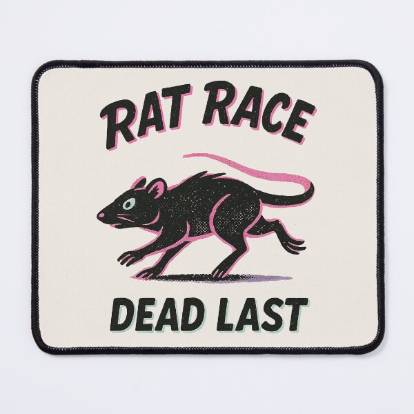 Item preview, Rat Race Dead Last – Funny Anti-Hustle Retro Rodent Design designed and sold by Victor Shadehorn.
