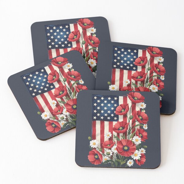 Item preview, Floral American Flag 4th of July – Patriotic & Feminine USA designed and sold by Harmon Luxe Studio .