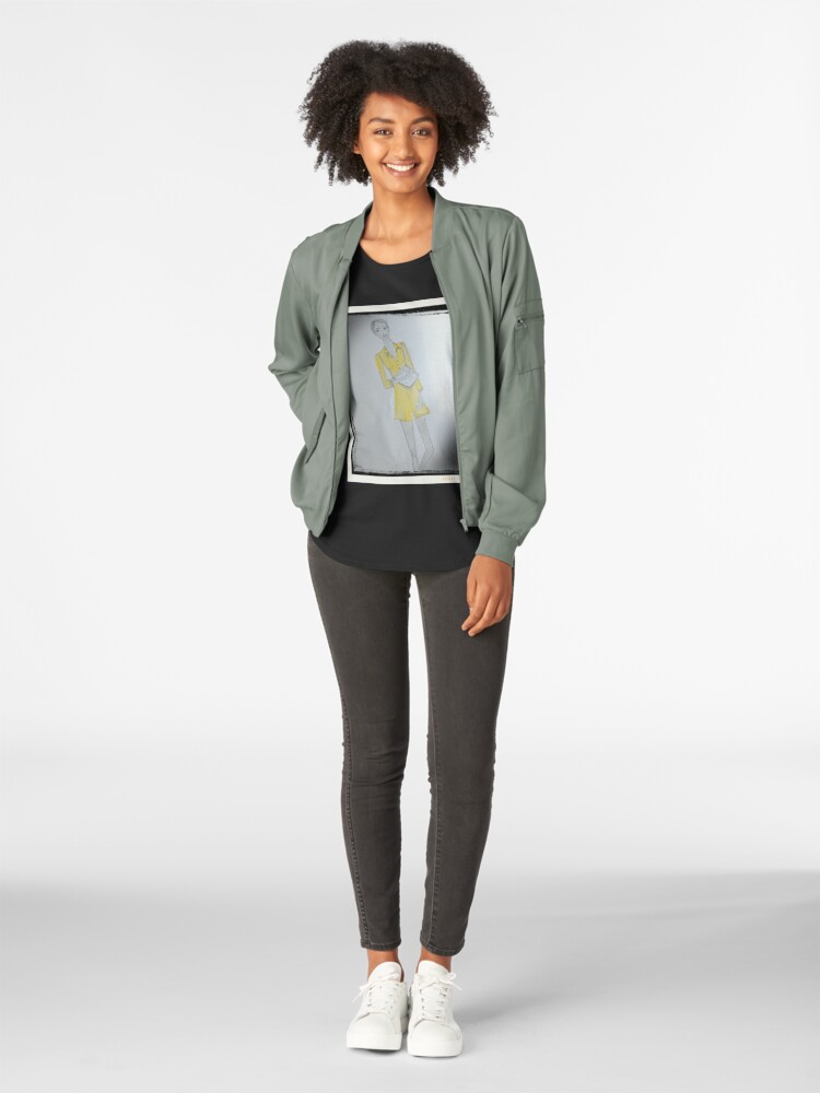 Alternate view of Girl Wearing A Yellow Shirt Dress (Fashion Illustration) Premium Scoop T-Shirt