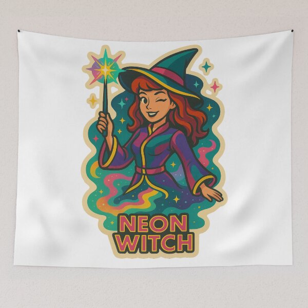 Item preview, Modern Sorceress with Neon Magic designed and sold by JonelleTshirts.
