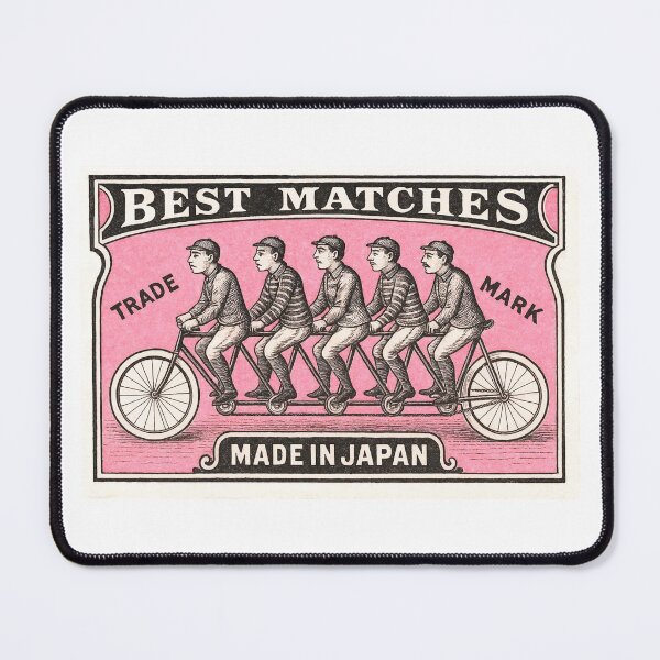 Item preview, 1910 Japanese Tandem Bicycle Matchbox Label designed and sold by retrographics.