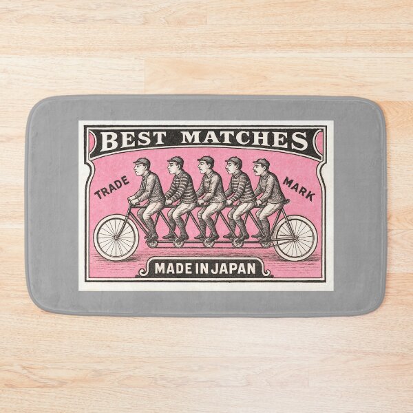 Item preview, 1910 Japanese Tandem Bicycle Matchbox Label designed and sold by retrographics.