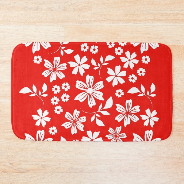 Item preview, White Flower on Red Art designed and sold by Sharon Schwalbe.