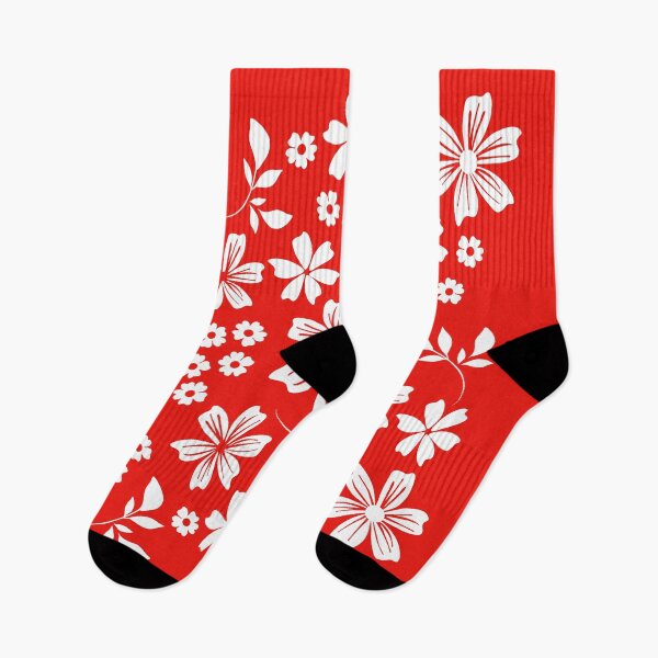 Item preview, White Flower on Red Art designed and sold by Sharon Schwalbe.