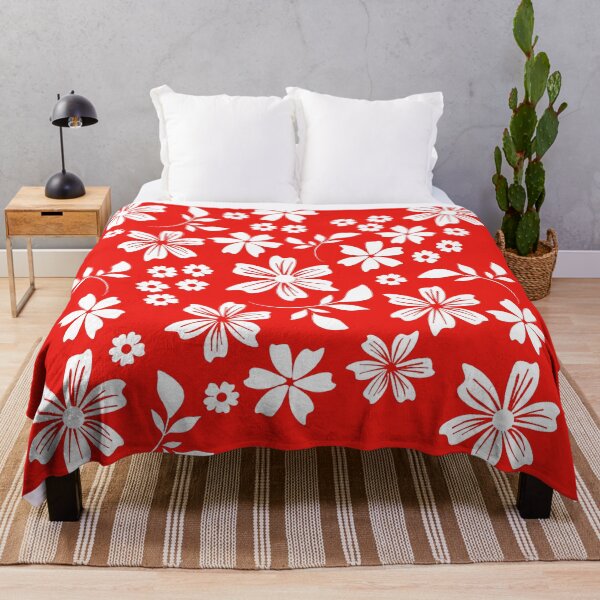 Item preview, White Flower on Red Art designed and sold by Sharon Schwalbe.